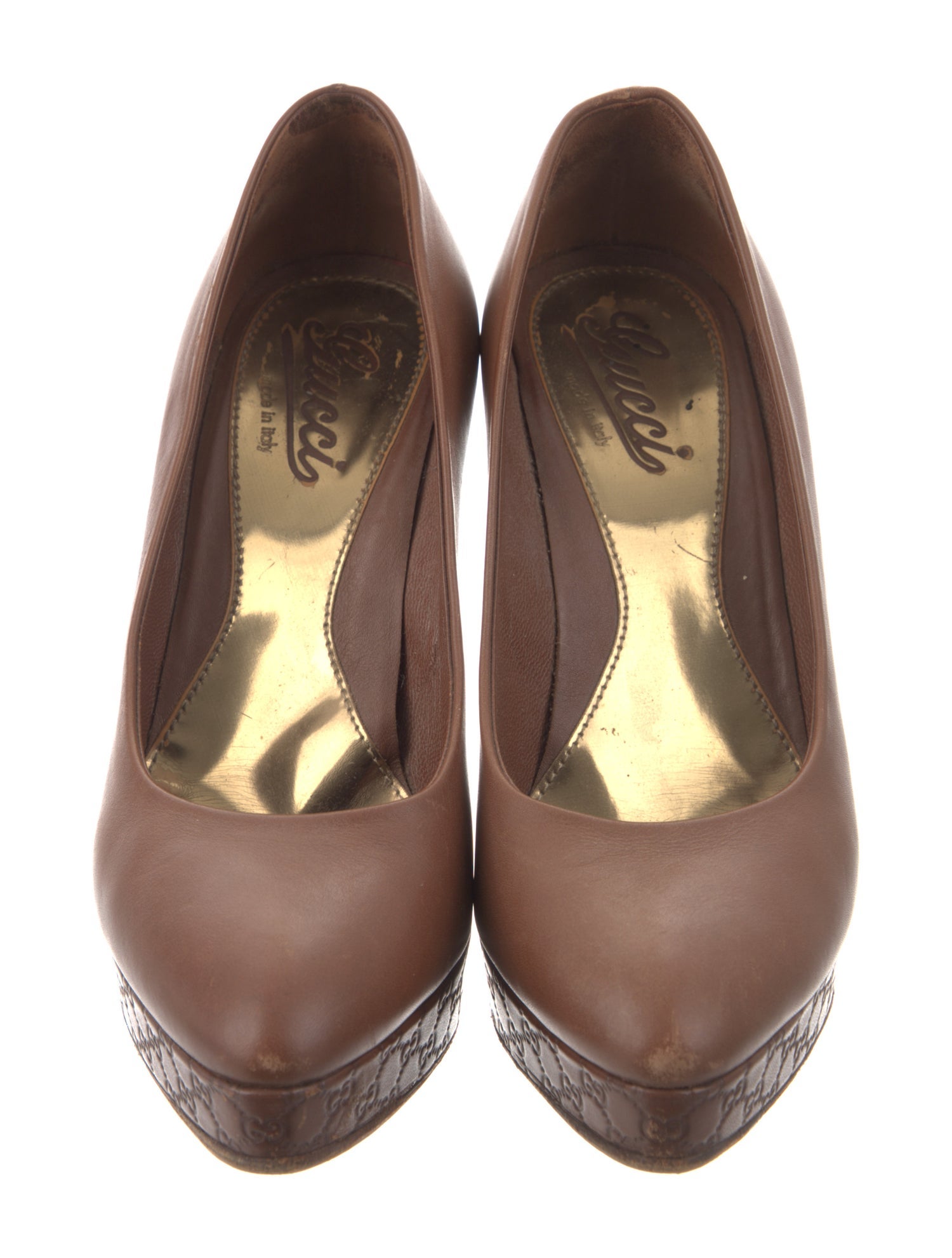 Gucci Microguccissima Pattern Leather Pumps